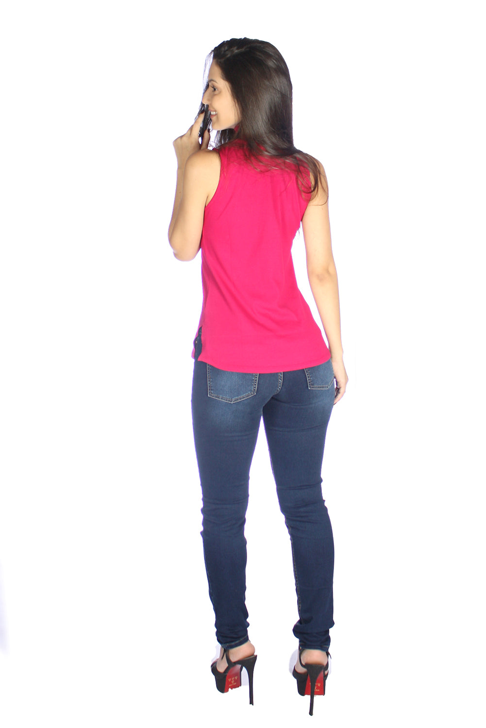 Blusa Feminina Gola Alta Canelada - www.latifundio.com.br