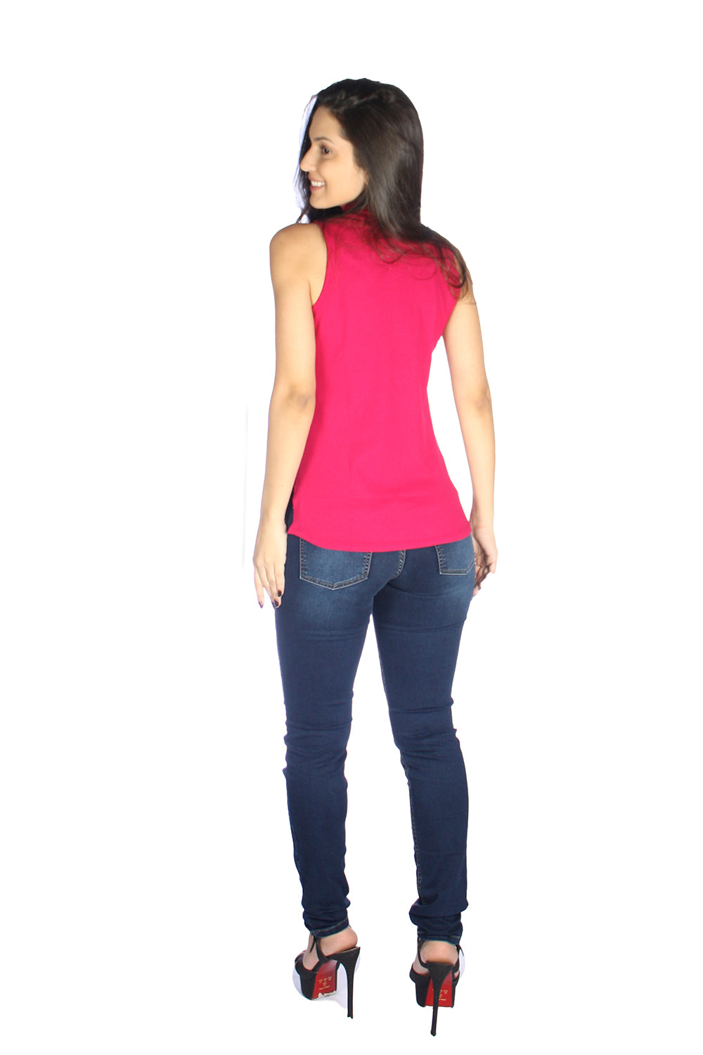 Blusa Feminina Gola Alta Canelada - www.latifundio.com.br