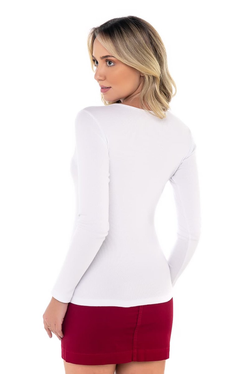 Blusa Manga Longa Gola U