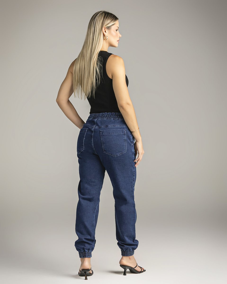 Calça Feminina Jogger - Jeans Escuro