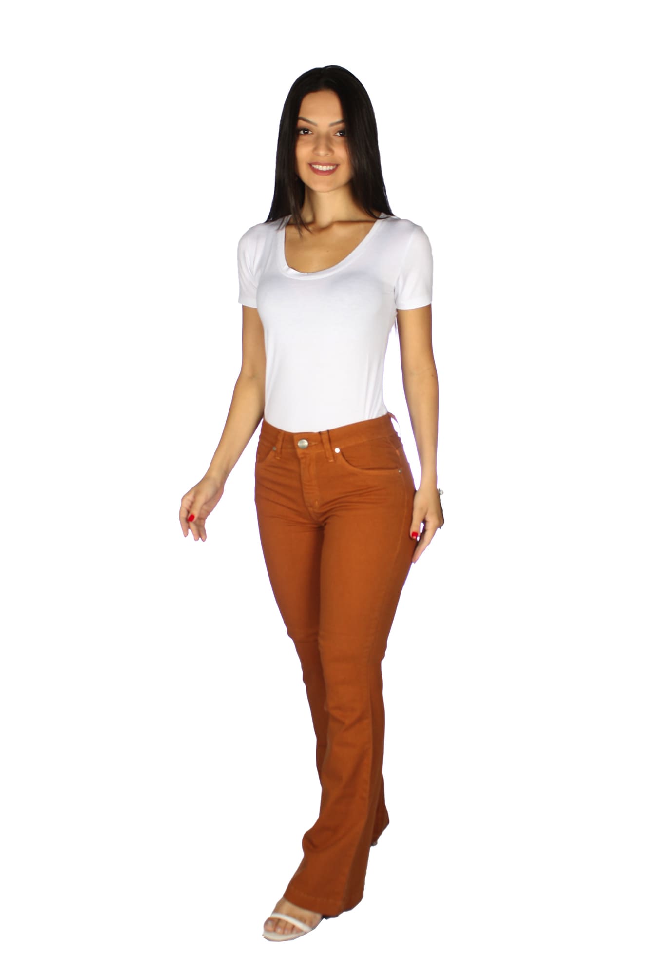 Calça Flare Alta Sarja