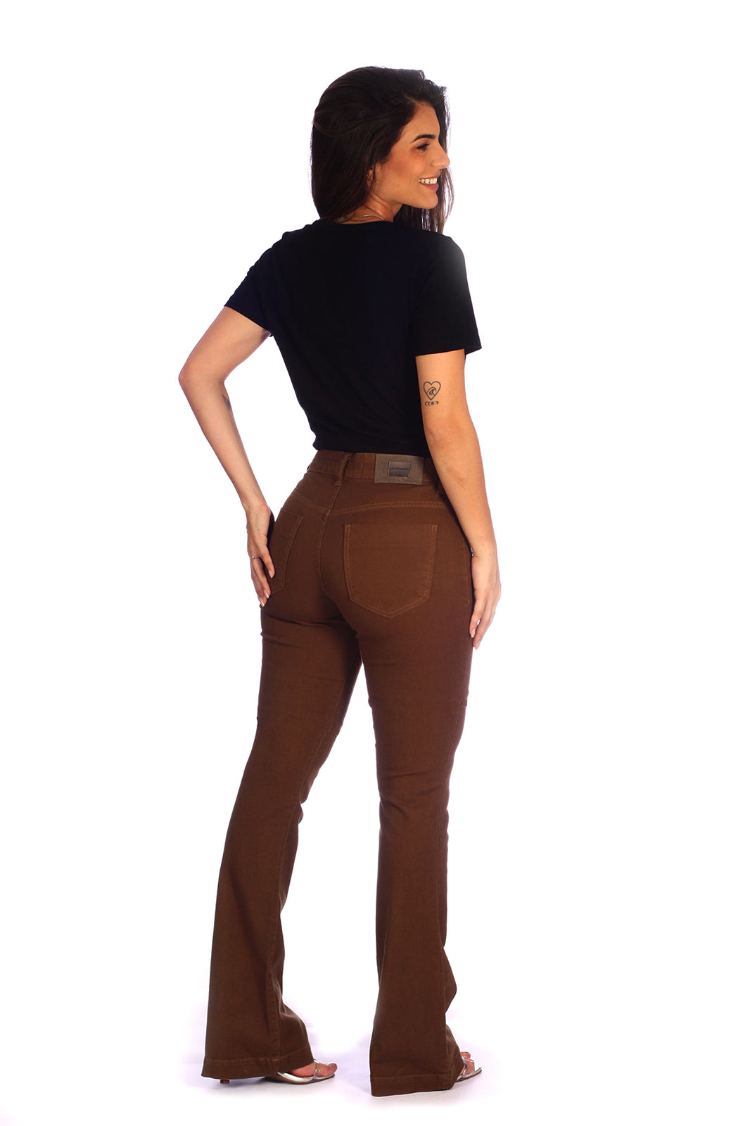 Calça Flare Alta Sarja