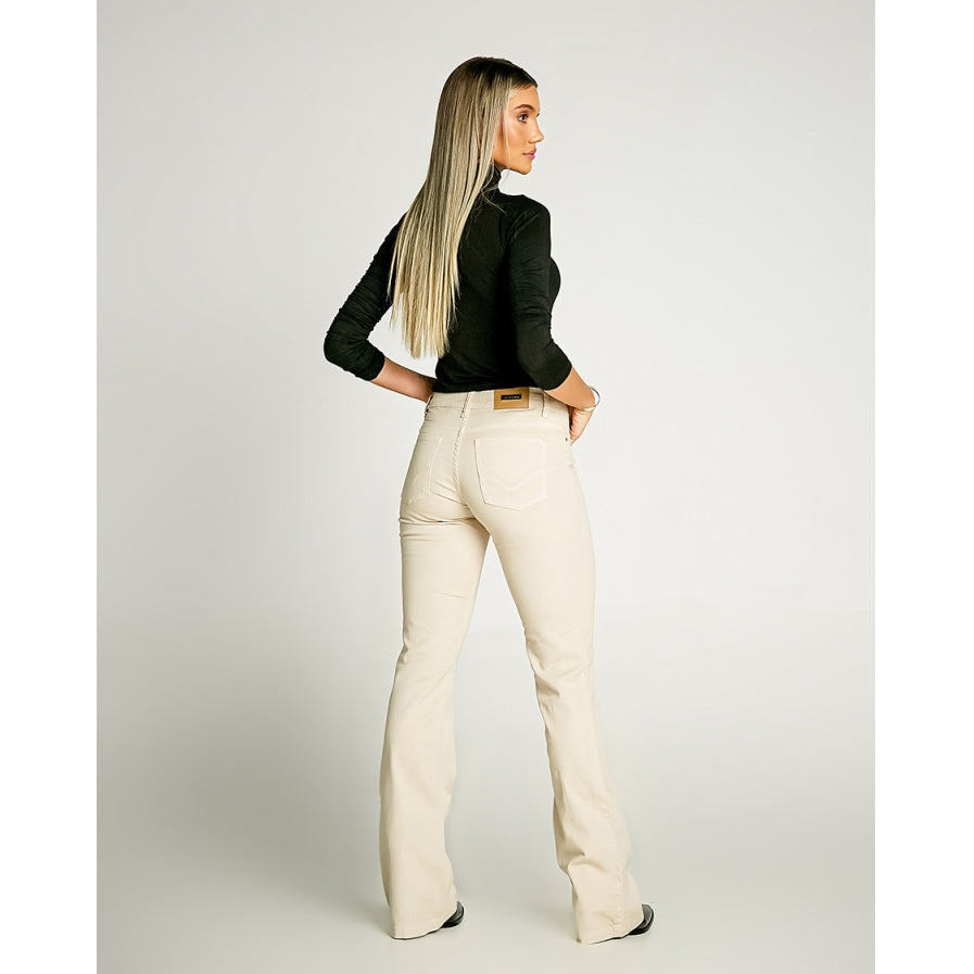 Calça Flare Alta Sarja
