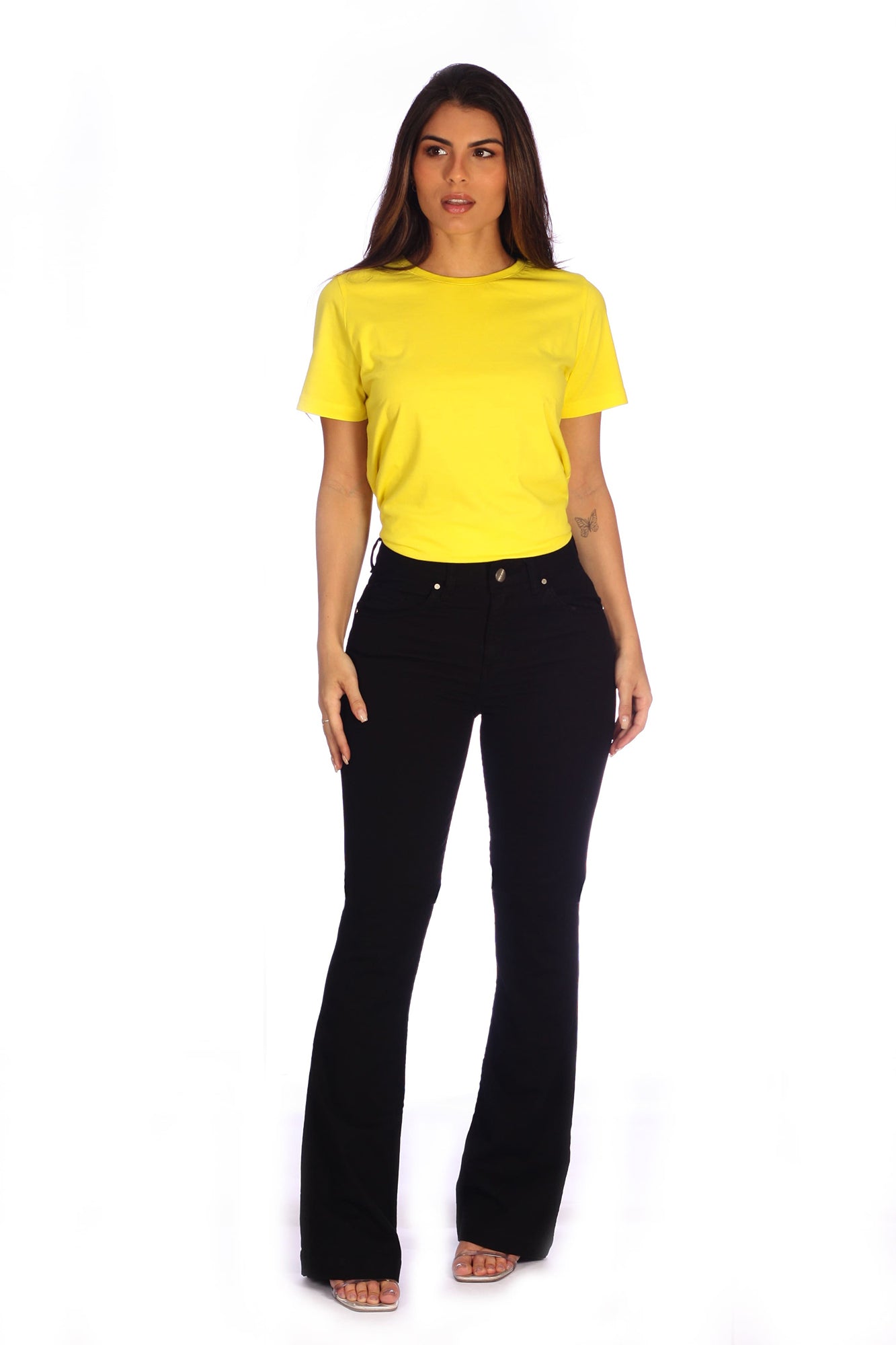 Calça Flare Alta Sarja