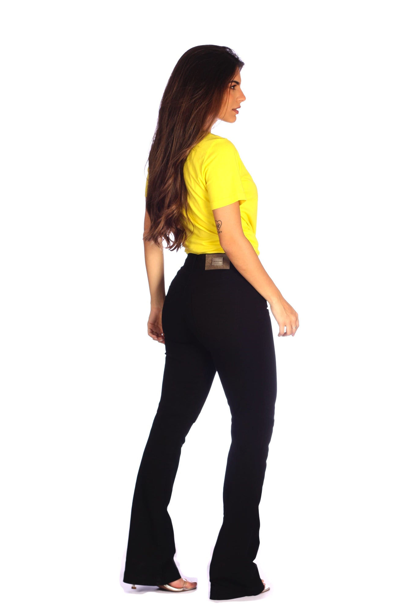 Calça Flare Alta Sarja