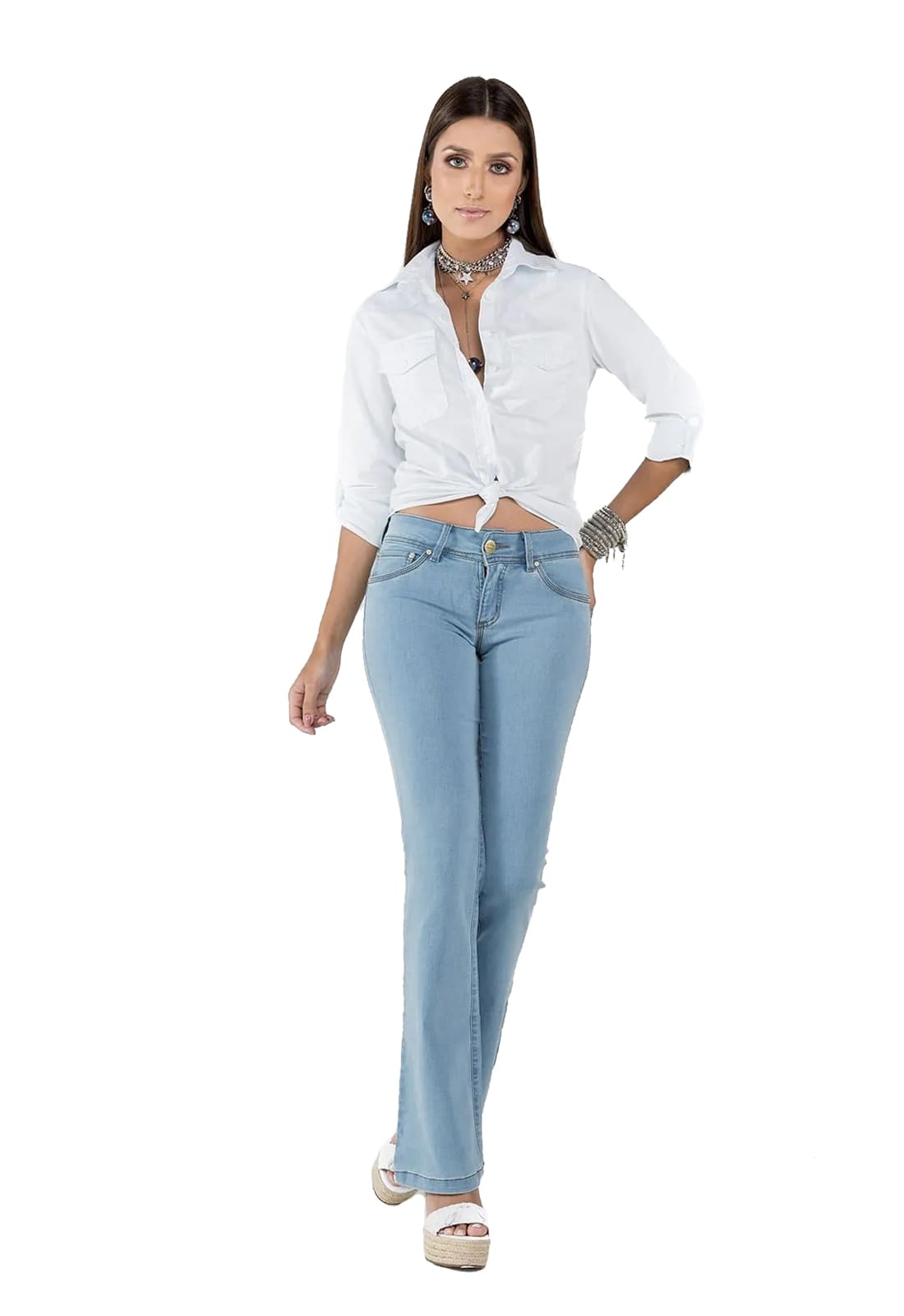 Calça Jeans Feminina Flare Latifundio Intermediária
