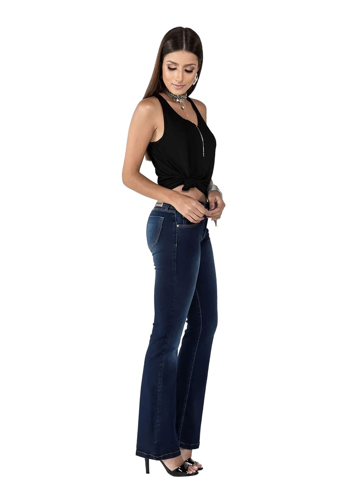 Calça Jeans Feminina Flare Latifundio Intermediária