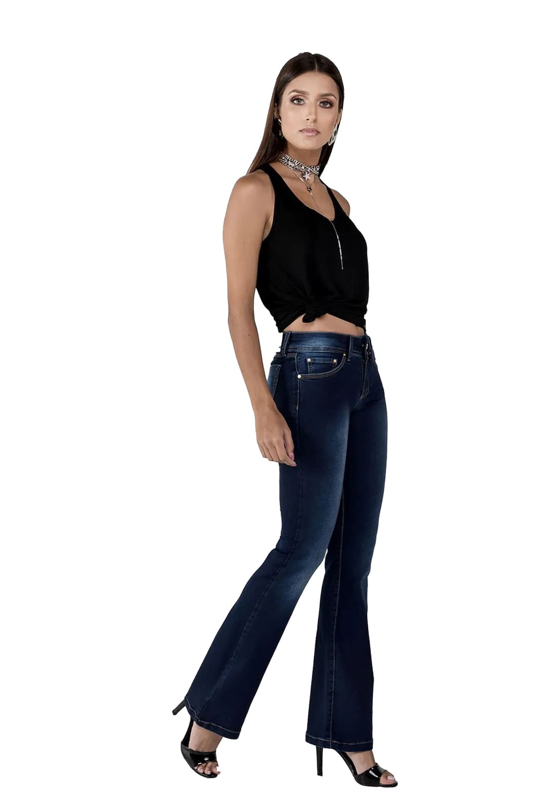 Calça Jeans Feminina Flare Latifundio Intermediária