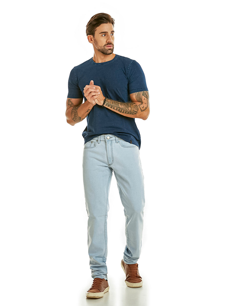 Calça Masculina Jeans Reta Clara