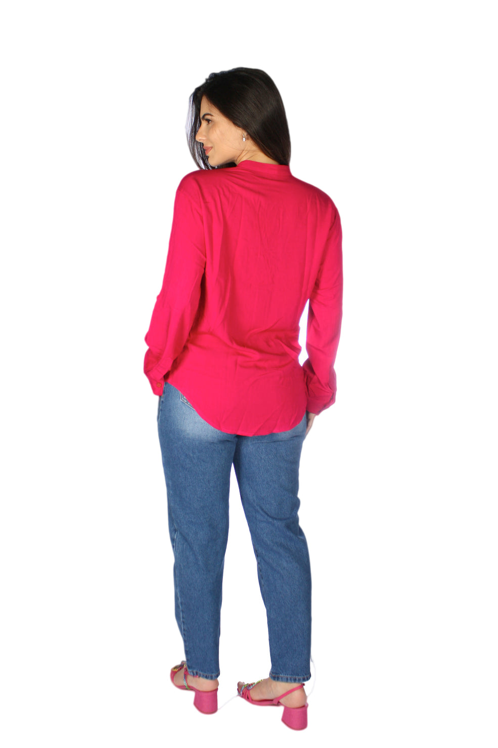 Camisa Feminina Ampla com Bolsos
