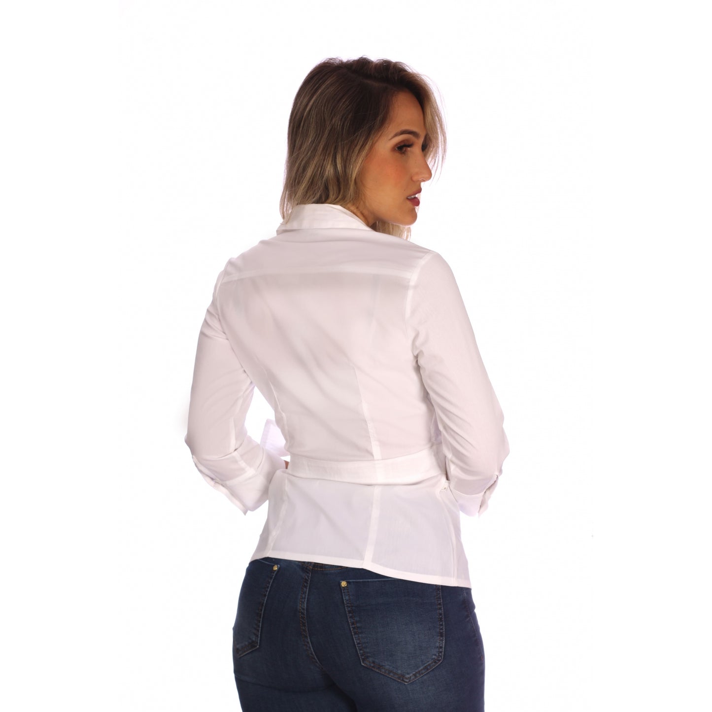 Camisa Feminina com Amarração Branca - www.latifundio.com.br