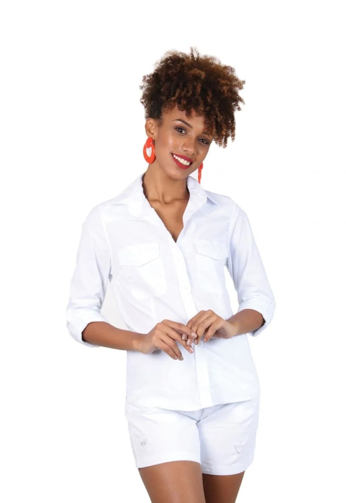 Camisa Feminina Tricoline com Elastano Manga Longa - www.latifundio.com.br