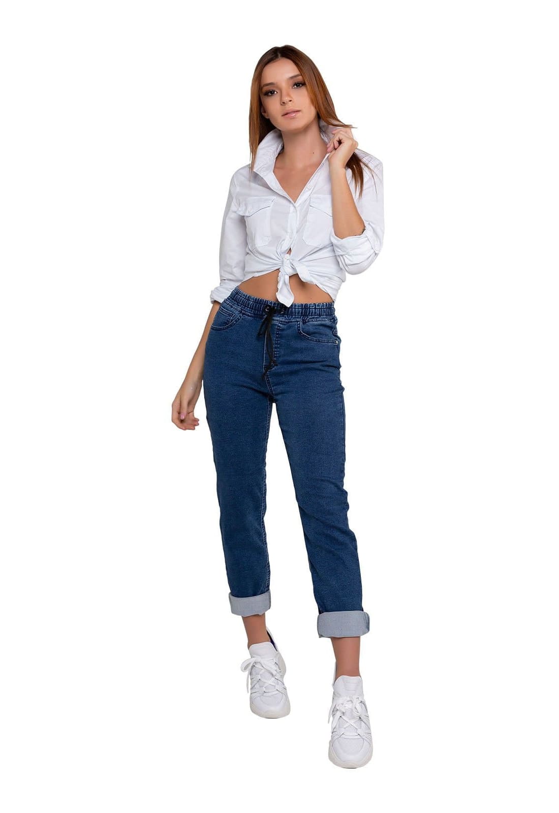 Camisa Feminina Tricoline com Elastano Manga Longa - www.latifundio.com.br