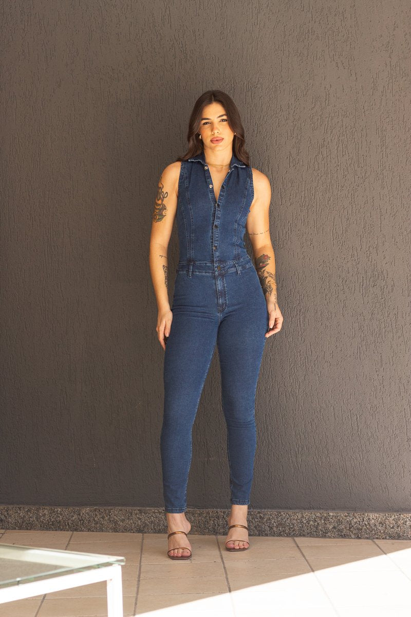 Macacão Feminino Botões