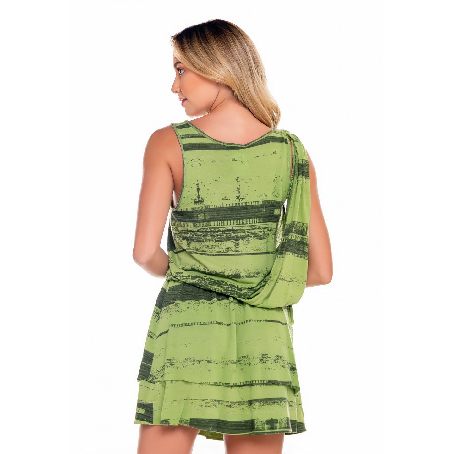Vestido Curto em Malha com Estampa - www.latifundio.com.br