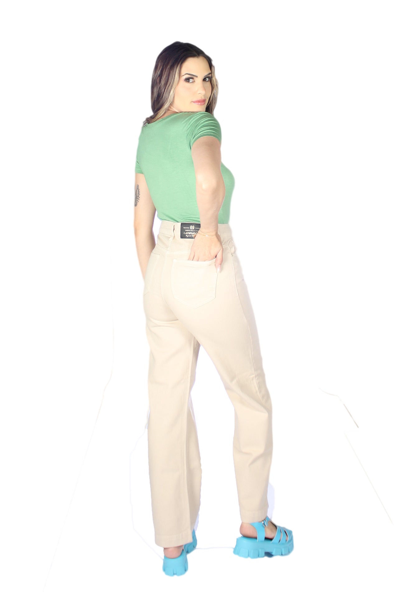 Calça Feminina Cintura Alta Wide Leg