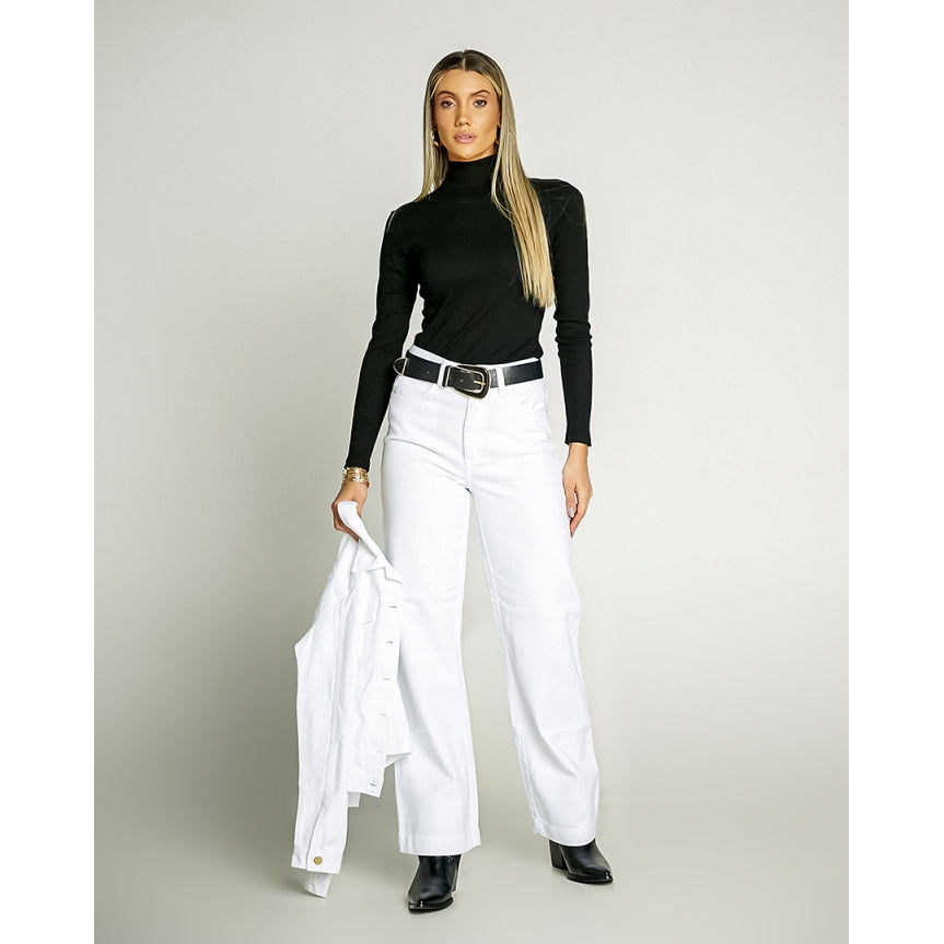 Calça Feminina Cintura Alta Wide Leg