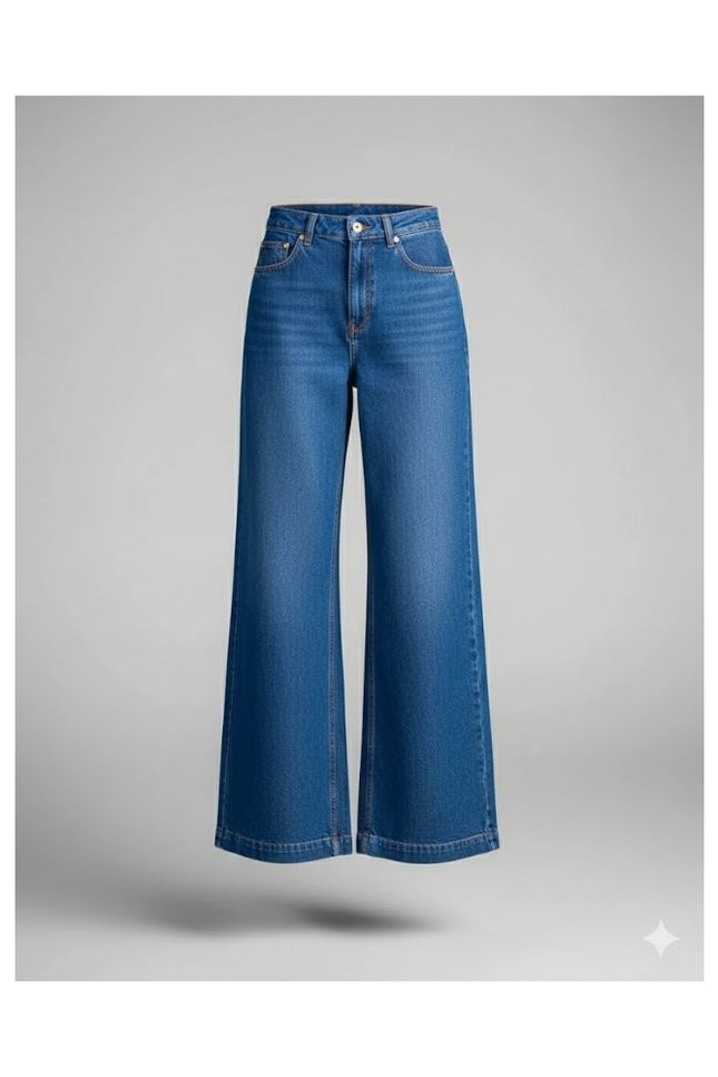 Calça Feminina Over Wide - Jeans Médio - www.latifundio.com.br