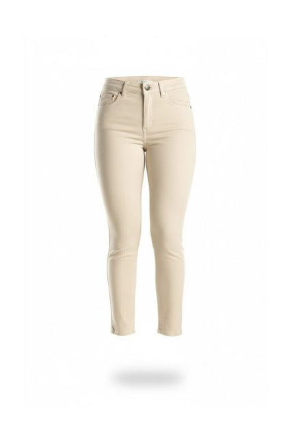 Calça Alta Cropped - Off White - www.latifundio.com.br