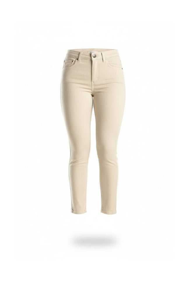 Calça Alta Cropped - Off White - www.latifundio.com.br