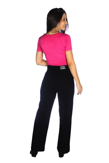 Calça Feminina Wide Leg - Preto - www.latifundio.com.br