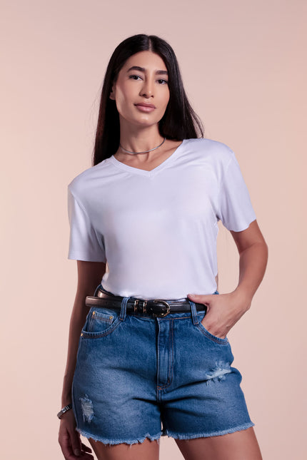 Short Mom Feminino - Jeans Médio - www.latifundio.com.br