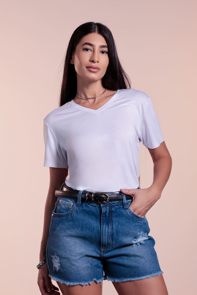 Short Mom Feminino - Jeans Médio - www.latifundio.com.br