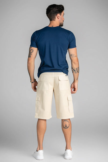 Bermuda Cargo Masculina Sarja - Off White