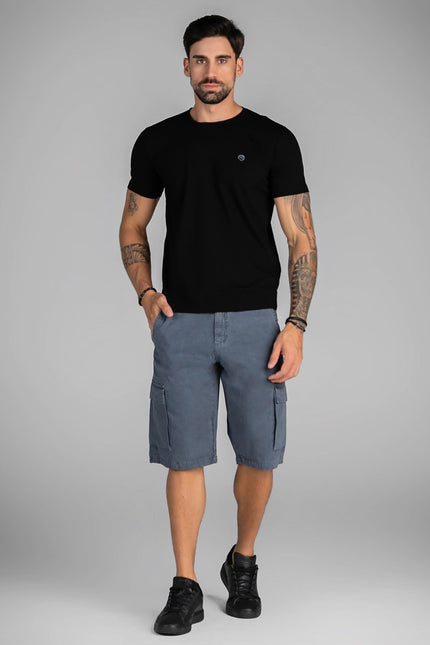 Bermuda Cargo Masculina Sarja - Chumbo - www.latifundio.com.br