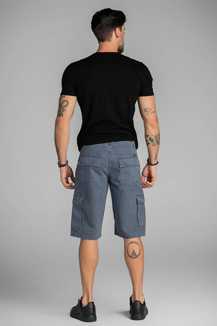Bermuda Cargo Masculina Sarja - Chumbo - www.latifundio.com.br