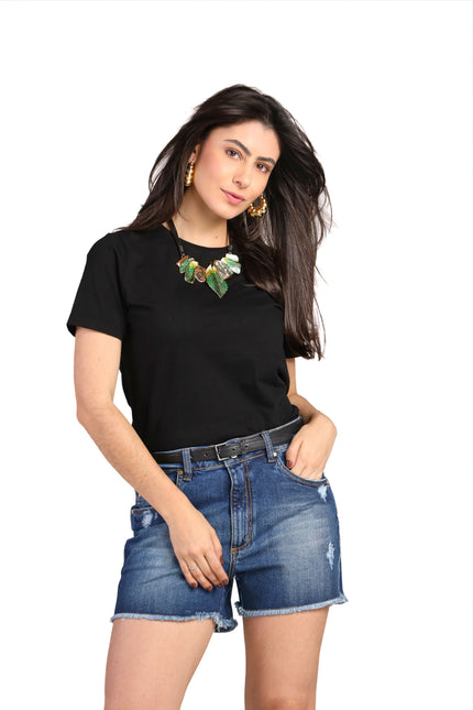 Short Mom - Jeans Escuro - www.latifundio.com.br