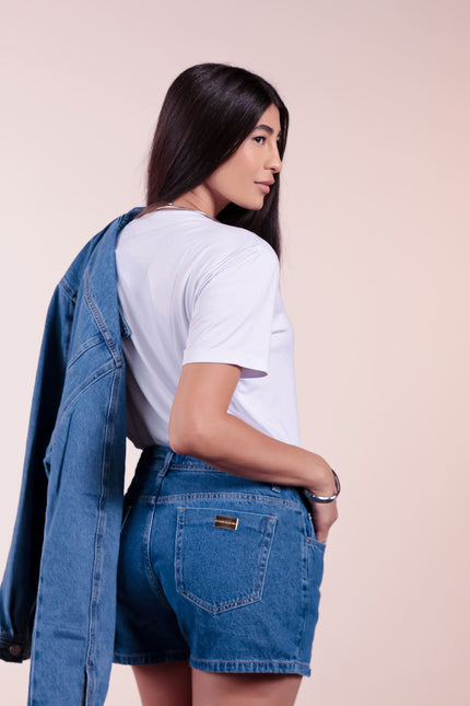 Short Mom - Jeans Médio - www.latifundio.com.br