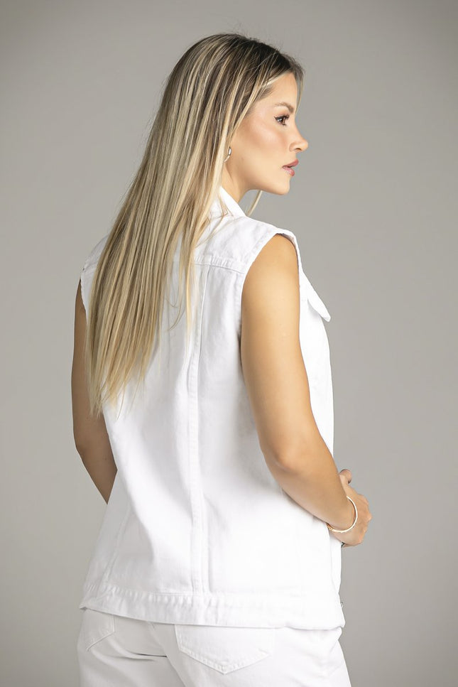 Colete Feminino Trucker - Branco