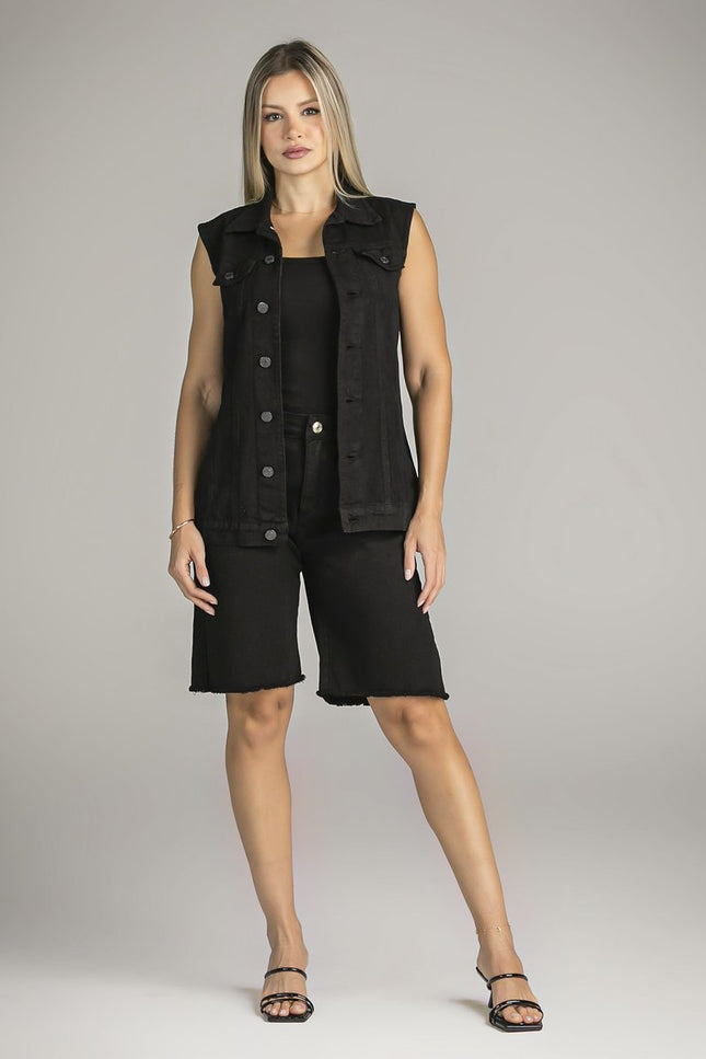 Colete Feminino Trucker - Preto