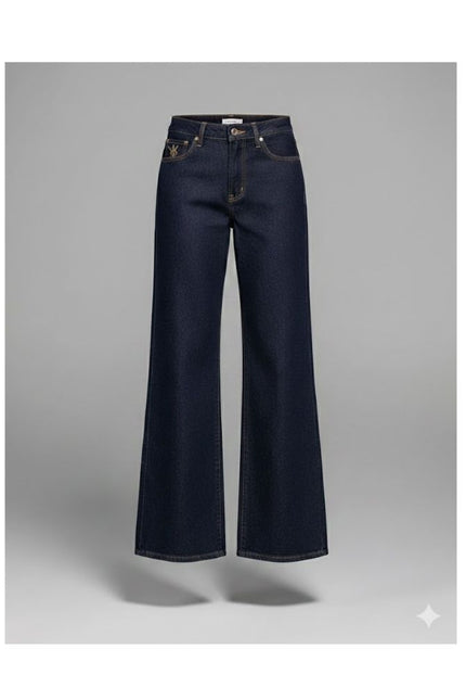 Calça Feminina Pantalona - Jeans Escuro - www.latifundio.com.br