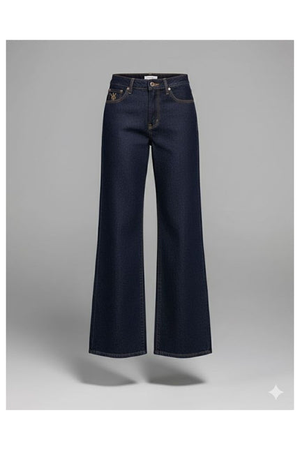 Calça Feminina Pantalona - Jeans Escuro