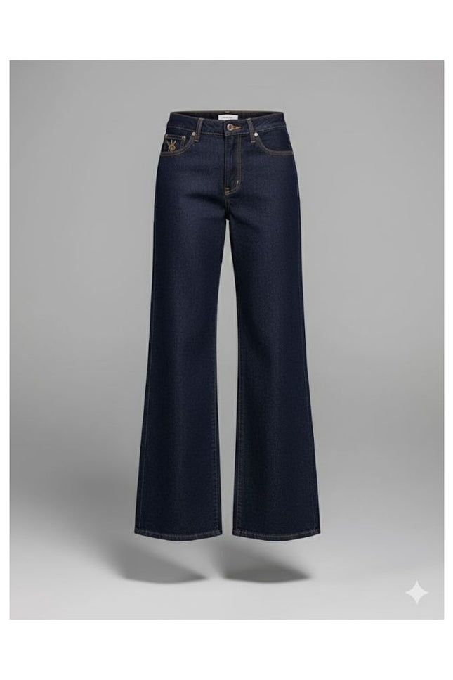 Calça Feminina Pantalona - Jeans Escuro