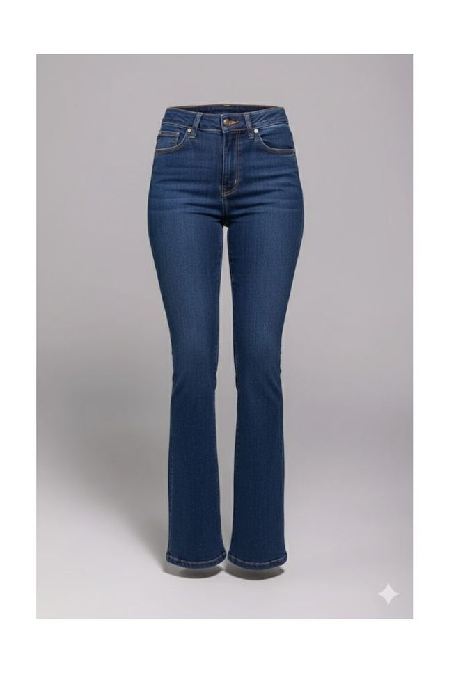 Calça Feminina Tradicional Alta Boot Cut - Jeans Médio