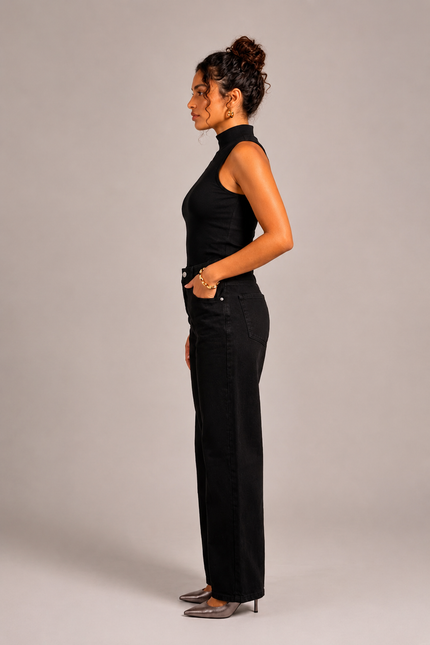 Blusa Feminina Gola Alta - Preto