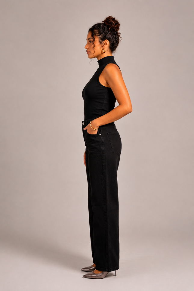 Blusa Feminina Gola Alta - Preto - www.latifundio.com.br