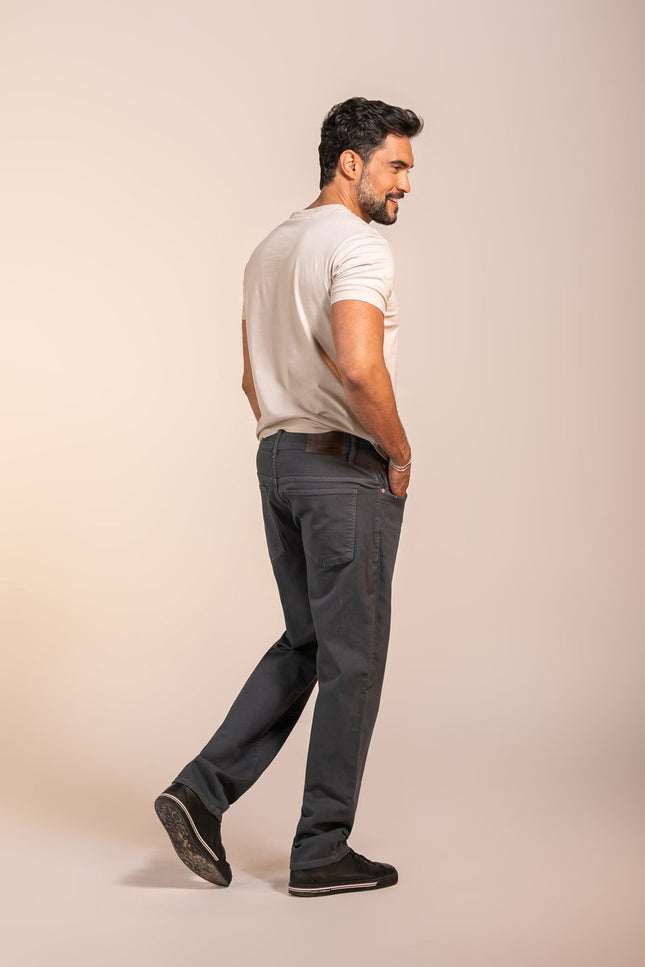 Calça Masculina Reta Five Pockets Colors - Chumbo