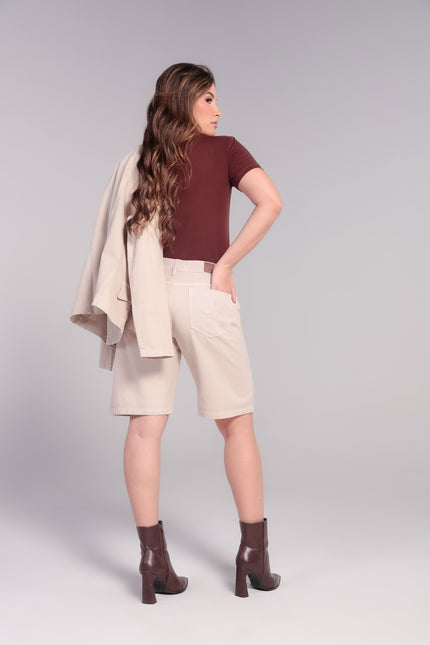 Blusa Feminina Soft Decote V - Marrom - www.latifundio.com.br