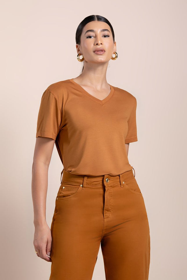 Blusa Feminina Soft Decote V - Cominho