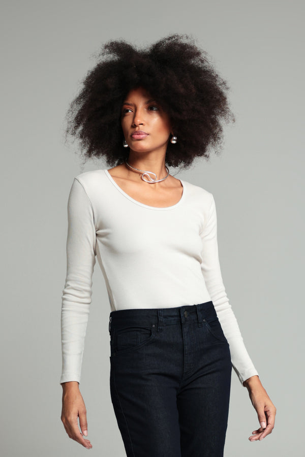 Camisa Feminina Manga Longa - Branco