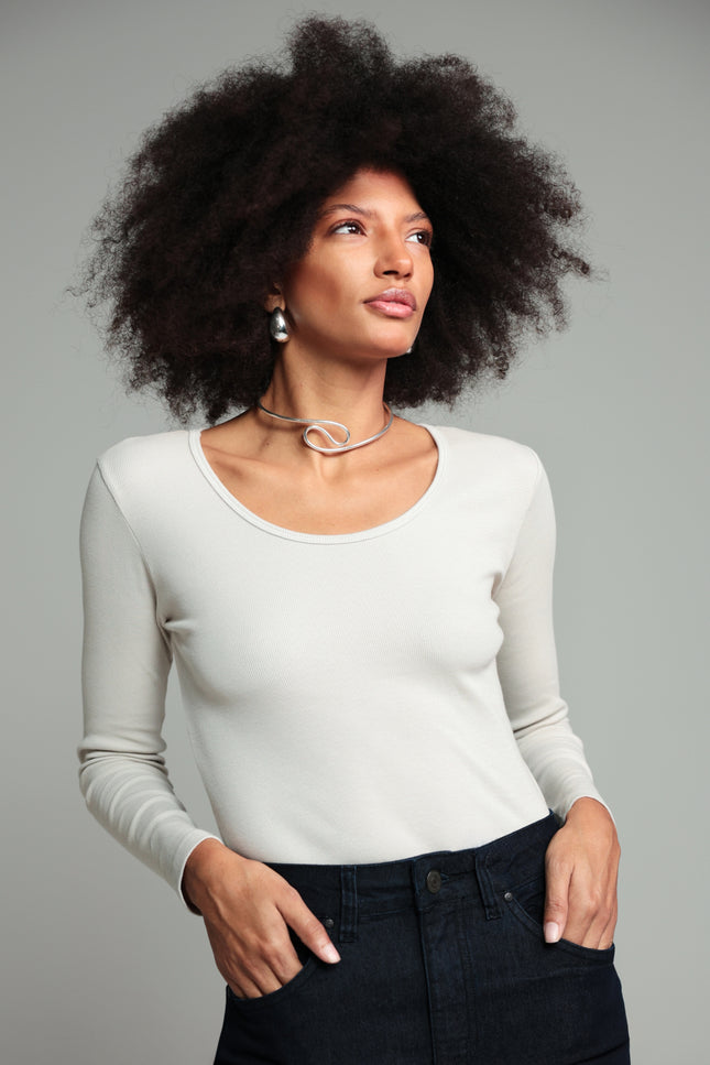 Camisa Feminina Manga Longa - Branco - www.latifundio.com.br