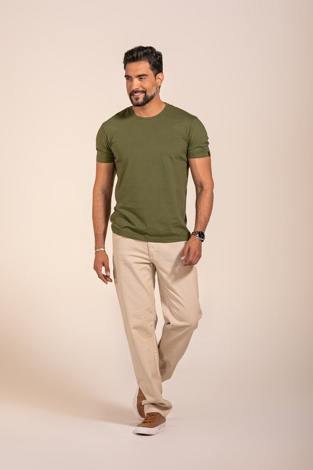 Blusa Masculina Gola Redonda - Verde Militar