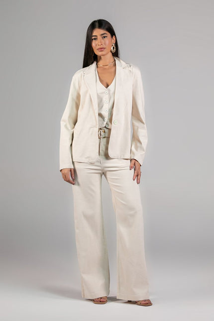 Blazer Feminino Linho - Cru - www.latifundio.com.br