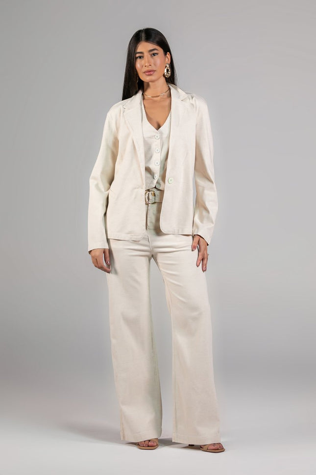 Blazer Feminino Linho - Cru - www.latifundio.com.br