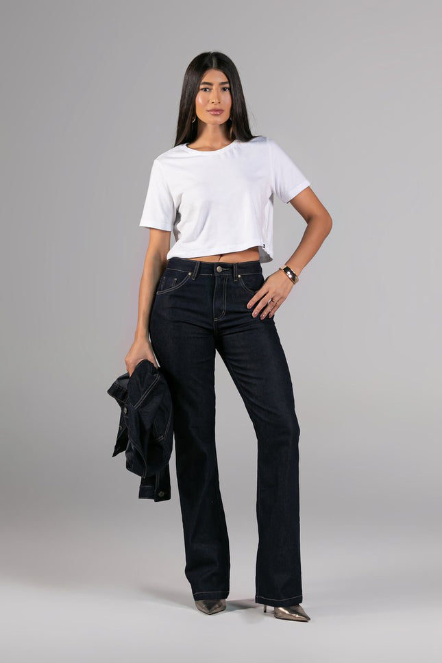 Calça  Feminina Tradicional Alta Boot Cut