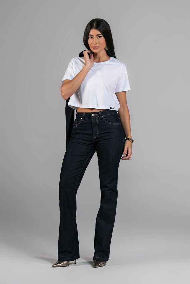 Calça  Feminina Tradicional Alta Boot Cut